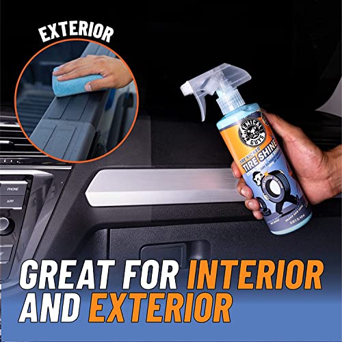 Chemical Guys Tire Kicker Sprayable Extra Glossy Tire Shine, 16 Fl Oz | With Wonder Wave applicator for cars, trucks, and SUVs, sprayable water-based tire dressing and applicator kit - size: 16 Fl Oz (Pack of 1), style: With Applicator