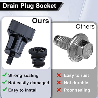 6 PCS Oil Drain Plug, Engine Oil Drain Plug No Leak with Oil Drain Plug Removal Tool | Replacement OEM 06L103801 Compatible with Audi A3 A4 A5 A6 B9 Q5 Q7