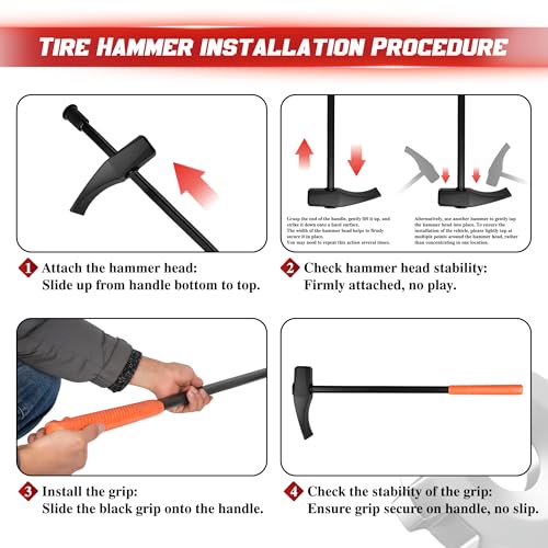 Tire Hammer 35429, 32" Heavy Duty Bead Breaker Tool & Duckbill Tire Iron for Truck, Tractor, Bus, ATV, Aircraft Tire Maintenance and Repair
