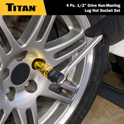 Titan 21095 4-Piece 1/2-Inch Drive Non-marring Impact Deep Lug Nut Socket Set - size: 4pc Set