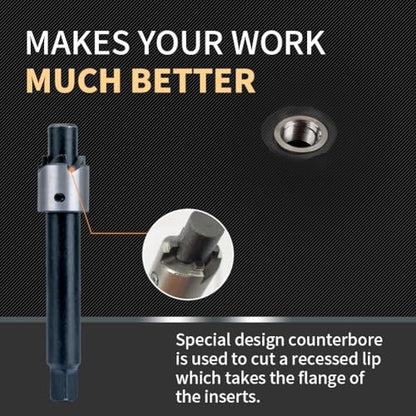 M8X1.0 Thread Repair Kit with Insert HSS Drill, Tap, Counterbore, Installation Driver, Metric, 10PCS Stainless Steel Insert M8X1.0X11.7MM