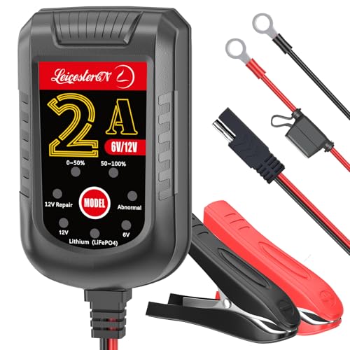 2A Battery Maintainer & Trickle Charger, 6V 12V Smart Float Charger with Pulse Repair Mode, 10FT Extra Long for Motorcycle, Automotive Car, Lawn Mower, Marine Boat, ATV, SLA, AGM, Gel, LiFePO4 - color: 1 Pack