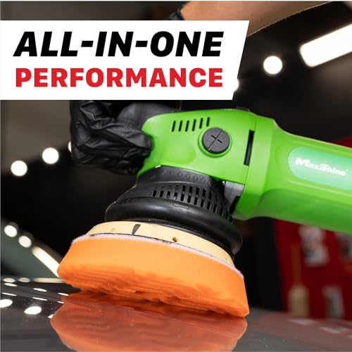 Maxshine 6” Universal Orange AIO Foam Cutting Pad | All-in-One Polishing Pad with Hook & Loop Backing | Light Cutting, Polishing & Finishing Pad | DA & Rotary Polisher Compatible - size: 6"