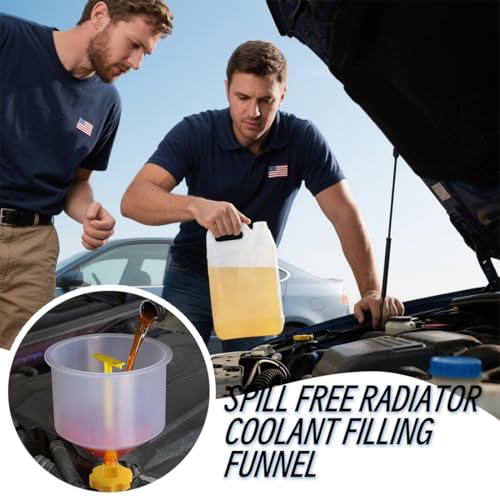 12 PCS No-Spill Coolant Funnel Kit – Universal Radiator Filling Tool Set with Adapters for Most Vehicles – Automotive Antifreeze Filling Kit – Easy Coolant Refilling & Air Bleeding System