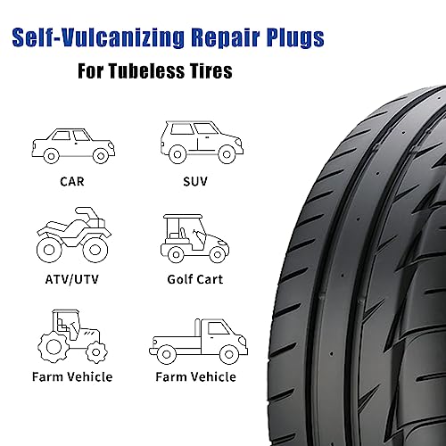 30pcs 4" Tire Plugs Heavy Duty.Tire Repair Plugs（Black） | Tire Plugs for Puncture Repair are Suitable for Tubeless Tires Car, Light Truck, Motorcycle, ATV, UTV. etc.… - style: Tire Plugs (30PCS)