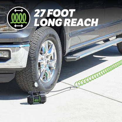 Slime 40031 Tire Inflator, Portable Car, SUV, 4x4 Air Compressor, Pro Power, Heavy Duty, with Analog 150 psi Dial Gauge, Long Hose and LED Light, 12V, 3 min inflation - style: Pro Power Analog