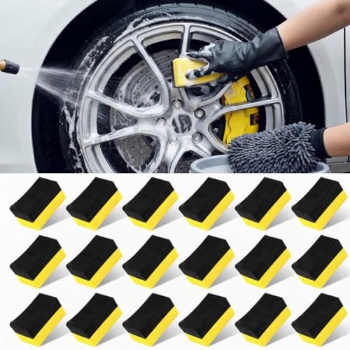 Tallew 18 Pcs Tire Shine Dressing Applicator Tire Dressing Applicator Pads Color Polishing Sponge Wax Buffing Pads for Car Glass Painted Steel Porcelain