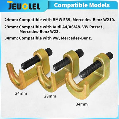 3PCS Ball Joint Remover Extractor, 29mm 34mm 24mm Ball Joint Splitter Set, Ball Joint Removal Tool Slack Adjuster Tie Rod End Puller for Car SUV Light Truck Pickup, Easy Ball Joint Separation