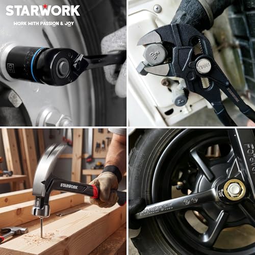 STARWORK TRUE MECHANIC 306-Piece Mechanics Tool Set and Socket Set, Comprehensive Tool Kit, Automotive Repair Tool Set, 【Pliers Wrench】, Professional