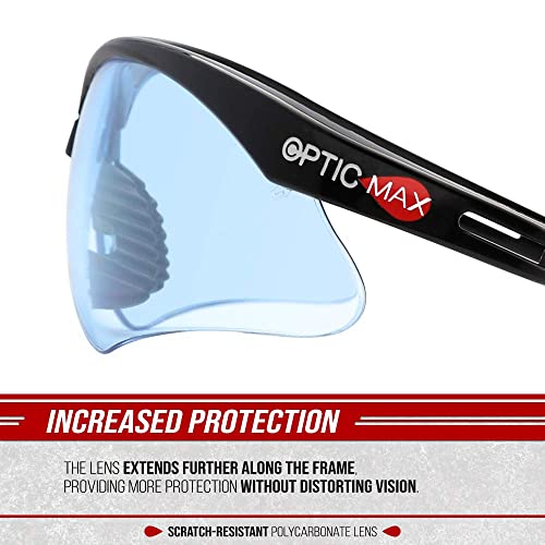 Glove Station Optic Max Anti-Fog Safety Glasses for Men & Women | Clear, Amber & Gray Lenses, Anti-Fog, Scratch-Resistant - ANSI Z87.1 Compliant - color: Light Blue, size: 1 Pair