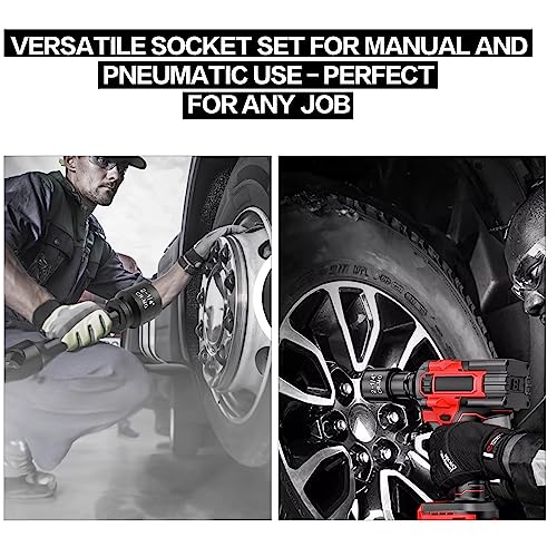 TONYNOL 1/2 Inch Drive Deep Impact Socket Set,6-Point, Metric Sizes(25-50mm),14 PCS,Cr-Mo Steel,Heavy Duty Impact Sockets for Automotive & Industrial Machinery,With a Storage Case - style: 1/2" Drive Metric Sizes(25-50mm)