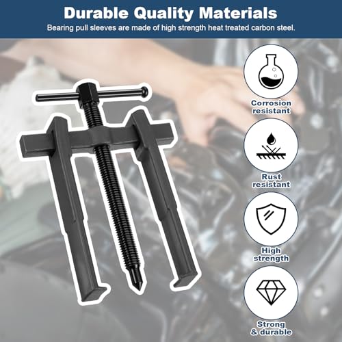 4 Pcs 2Jaw Gear Puller Set Jaw Bearing Puller Remover 8inch Adjustable 2 Jaw Pullers Tool，Pulley Pullers Removers Tool,Carbon Steel Pump Pulley Remover for Wheel, Bearings, Gears, Motorcyc