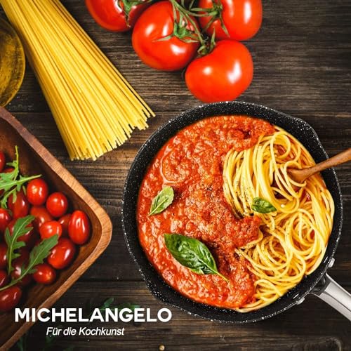 MICHELANGELO 3 Quart Saucepan with Lid, Hard Anodized Nonstick Sauce Pan with Strainer Lid & Pour Spouts for Easy Pour, Granite Derived Coating Sauce Pan for Cooking, Small Pot - 3 Qt Saucepan - size: 3 Quarts