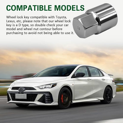 D-Wheel Locking Lug Nut Removal Tool, Professional Locking Lug Nuts Key | Lug Nut Remover, Steel Drive Wheel Lock Key with Socket Anti-Theft Wheels Nut Remover & Installer, Fit for Most Cars