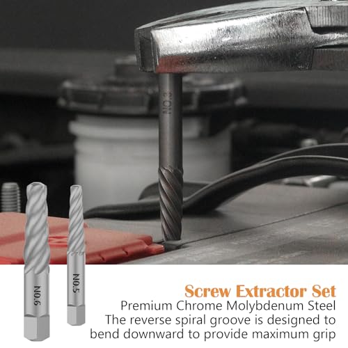 36Pcs Bolt Extractor Set and Spiral Screw Extractors, 2-in-1 Multi-Spline Screw Extractors, Stripped Screw Remover for Damaged, Frozen, Studs, Rusted, Rounded-Off Bolts, Nuts & Screws - size: 36 Pieces