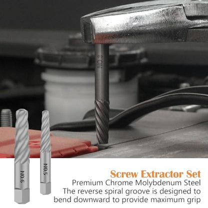 36Pcs Bolt Extractor Set and Spiral Screw Extractors, 2-in-1 Multi-Spline Screw Extractors, Stripped Screw Remover for Damaged, Frozen, Studs, Rusted, Rounded-Off Bolts, Nuts & Screws - size: 36 Pieces