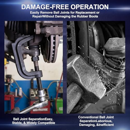 BBTO Ball Joint Puller Lower Ball Joint Separator Tool Adjustable Removal Tools for Balls with 2-3/8" Max Opening,Compatible with 3/4" Socket or Wrench for Cars, Trucks, SUVs