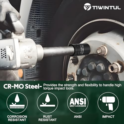 1-5/16" Impact Socket 1" Drive, 6 Point Design for Truck & Trailer | CR-MO Axle Nut Socket, ANSI Certified, Heavy Duty Socket 1 Inch Drive for Industrial & Fleet Maintenance - size: 1-5/16"(1 PCS)