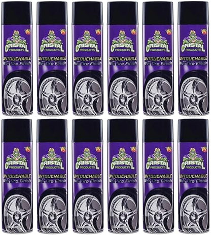 Cristal Products Untouchable Tire Shine Spray – Long-Lasting Wet Tire Finish for Deep Gloss & Protection – Waterproof Tire Shine, Easy Application, Premium Tire Cleaner Shine 8oz (12PK) - size: 8oz-12PK