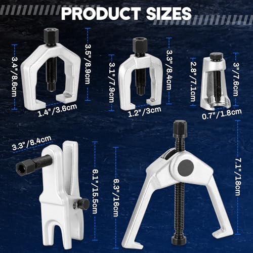 5-in-1 Ball Joint Separator | Pitman Arm Puller Tie Rod End Tool Set for Front End Service, Splitter Removal Kit Ball Joint Removal Tool (Blue) - color: Blue