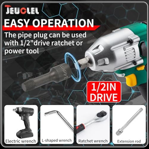 5PCS 1/2” Drive Impact Wedge Proof Extractor Set, Bolt Extractor | 8mm, 10mm, 12mm, 14mm, 16mm Socket, Easy Out Bolt Remover Kit, Damaged, Spiral, Rusted, Strip, Stripped, Wedge Components - color: Long 5pcs Wedge Proof Extractor