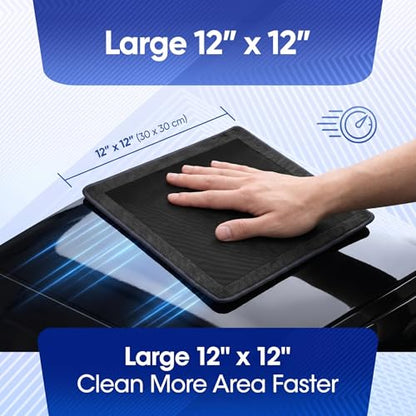 NADUSEP 2 Pack Clay Towel for Auto Detailing 12" x 12" – Reusable Synthetic Clay Bar Towel for Car Paint Decontamination, Removes Tar Sap Brake Dust, Detailing Tool for Cars Trucks SUVs