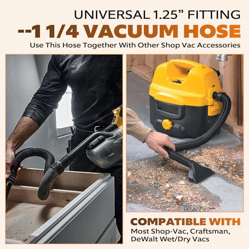 9196300 Flexible Hose for Shop-Vac 1.25 Inch Diameter x 4 Ft Length | Durable Vinyl Hoses Compatible with Craftsman Wet/Dry Shop Vacuums & Dust Collector Systems Attachments
