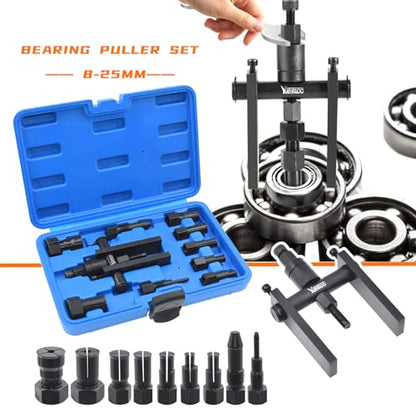 10Pcs Motorcycle Bearing Extractor Puller Tool Kit for 8-25mm Bearings | Professional Blind Hole Inner Bearing Extractor & Removal Tool Set, Suitable For Various Motorcycle Wheel Bearings