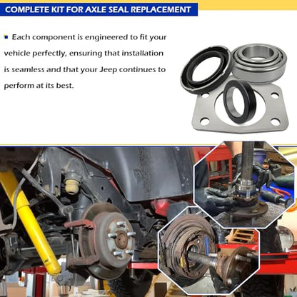 2 PCS Axle Bearing and Seal Kit W/Drum Brake for Jeep Wagoneer, Wrangler, CJ, TJ, XJ, J10, Dana 44 Rear 1997-2006 OEM#35239 36797 565903