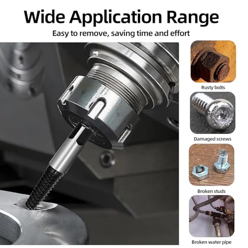 Greywolf 6 pcs screw extractor set, made of 35# Cr-Mo, bolt extractor, spiral groove bolt remover set, can easily remove broken screws, dropped screws, studs - size: 6