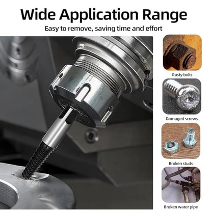 Greywolf 6 pcs screw extractor set, made of 35# Cr-Mo, bolt extractor, spiral groove bolt remover set, can easily remove broken screws, dropped screws, studs - size: 6