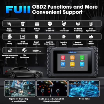 4 Systems OBD2 Scanner UR600 ABS SRS Engine Transmission Car Code Reader with 50 Services Bidirectional Test of 4 Systems Battery Test ECU Coding Diagnostic Scan Tools Lifetime Free Upgrade