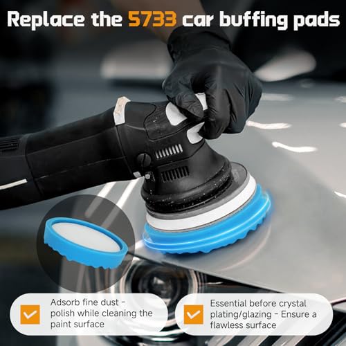 𝐔𝐩𝐠𝐫𝐚𝐝𝐞𝐝 Polishing Pad-8 Inch for 7" Backing Plates –Replace for 3m 5275 5723 5733 Foam Buffing Pads- Car Polishing Cutting Sponge Pads Compatible with dewalt, spta and Chemical Guys Polisher
