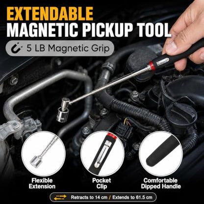 Magnetic Tool Mat Holder Set Tools Pad Tray Parts Flexible Bolt Pickup Screw Automotive Telescoping Gun Cleaning for Mechanics Magnet Organizer Mats Garage Under Car(4pc)