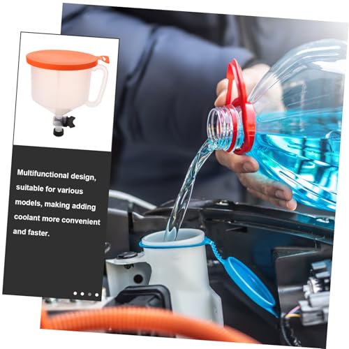 Healifty Spill Coolant Filling Funnel Kit with Valve Leak Resistant Radiator Spill Cooling System Tool for Car Models Plastic Overflow Auto Coolant Flush Accessory