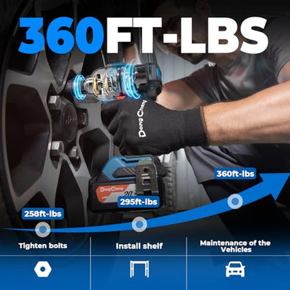 Dong Cheng 20V Brushless Impact Wrench, Max Torque 503 ft-lbs (682 N.m), 1/2 inch with 3 Mode Speed, 2400 RPM Cordless Impact Gun, Bare Tool - style: Bare Tool