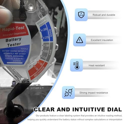 Car Battery Hydrometer Tester, Deep Cycle Battery Hydrometer Acid Quality Fast Detection Tool, Professional Rapid Batteries Density Analyzer Acid Tester for 6V 12V 24V Vehicle