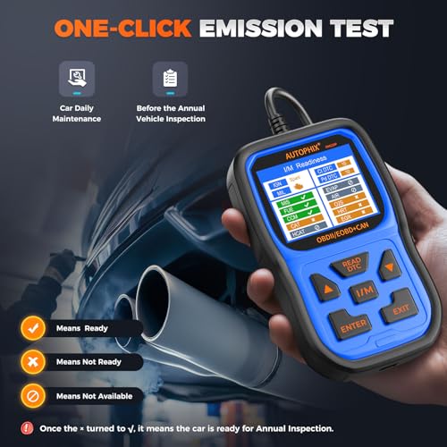 AUTOPHIX OM126P+ OBD2 Scanner, Check Engine Light Code Reader, Car Code Scanner for Automotive Diagnostic, Read & Clear Fault Code, Pass Smog Test, Live Data, for All US Cars After 1996 - color: Blue