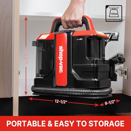 Shop-Vac Portable Carpet & Upholstery Spot Cleaner Machine, 5430094 | Powerful Spot Cleaner with 2 Cleaner Solutions, Lightweight, for Pet Stains, Sofa, Rug, Mattress, Curtain and Car Seats