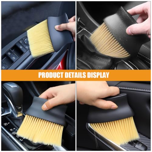 BESTonZON 4pcs Car Detailing Brush Set for Interior Cleaning, Soft Abs Fiber Bristles, Gentle and Versatile Dust Removal Tool for Car Air Vents and Dashboard