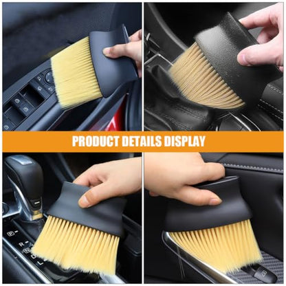 BESTonZON 4pcs Car Detailing Brush Set for Interior Cleaning, Soft Abs Fiber Bristles, Gentle and Versatile Dust Removal Tool for Car Air Vents and Dashboard