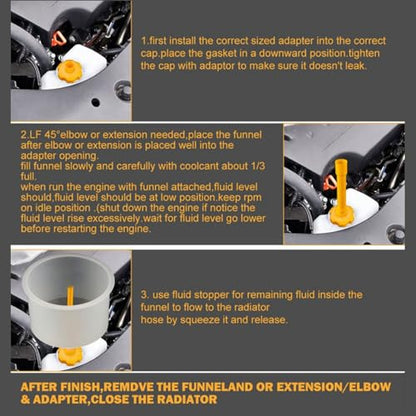 15Pcs Coolant Funnel Kit Spill Proof Cooling Fluid Bleeder Adapter for Car Yacht Boat Universal Fit Durable ABS Silver