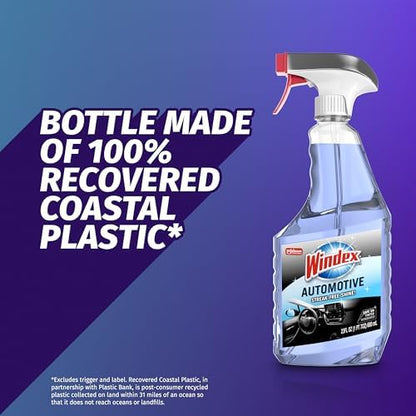 Windex Automotive Car Window and Glass Cleaner, Streak-Free Shine for Car Glass Exteriors, Tinted Windows, and Interior Electronics, 23 fl oz, (Pack of 2) - size: 23 Fl Oz (Pack of 2)