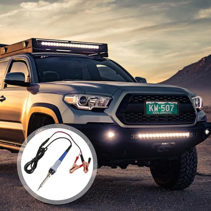 Portable Car Soldering Iron Kit 12-24v Dc with Safety Features and Consistent Temperature for Welding Repair, Includes Clip and Cable for Vehicle Use
