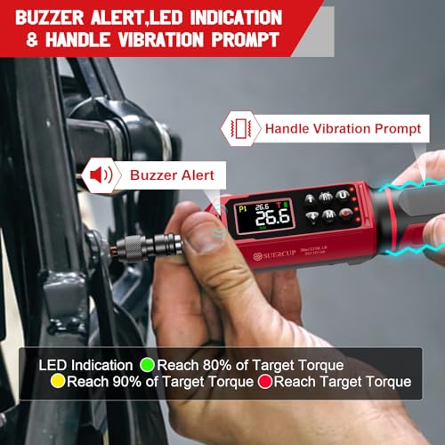 SUERCUP 1/4" Digital Torque Screwdriver, 0.4-26.6in-lbs, for Precision | 0.045-3Nm Digital Screwdriver Set with Vibration, Buzzer & LED Alert, 9 Preset Mode 5 Units for Gunsmithing, Scope Mounting - size: 1/4-Inch 0.4-26.6in-lbs/0.045-3N.m