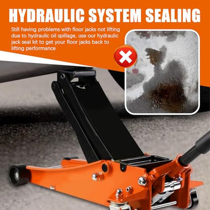 16PCS Hydraulic Jack Seal Kit,Professional Floor Jacks Oil Sealing Kitswith O Ring Seal & Oil Plug for Hydraulic Systems Sealing,3 Ton Floor Jack Parts Kit for Cars,SUVs,Truck