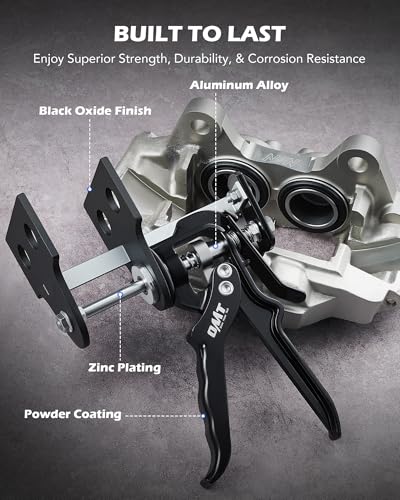 OMT Single Dual Quad Piston Brake Caliper Press Tool for Pad Replacement | Car Brake Maintenance; For DIY Mechanics, Fits Most Cars, Trucks, ATVs, UTVs, SUVs, 377 lb Force, Aluminum & Steel - style: Single&Dual&Quad Piston
