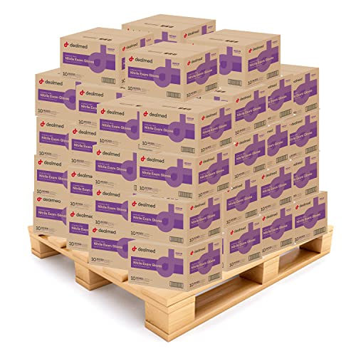 Dealmed Nitrile Gloves - Latex Free Medium - 84 Cases | Powder Free, Beaded Cuffs, Ambidextrous Fit, 200 Count Boxes, FDA Class I OTC, Purple, Pallet Quantity - color: Purple (Pallet), size: Medium (Pack of 200)
