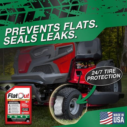 FlatOut Tire Sealant Outdoor Power Equipment Formula - Prevent Flat Tires, Seal Leaks, Contains Kevlar, 32-Ounce Bottle, 1-Pack… - size: 1-Pack (32 oz)