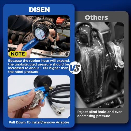 DISEN 30Pcs Coolant Pressure Tester Kit, Master Coolant Vacuum Refill Kit with 17 Radiator Adapters, Radiator Cooling System Pressure Tester & Vacuum Purge Tool for Cars, Trucks, SUVs - size: 30pcs